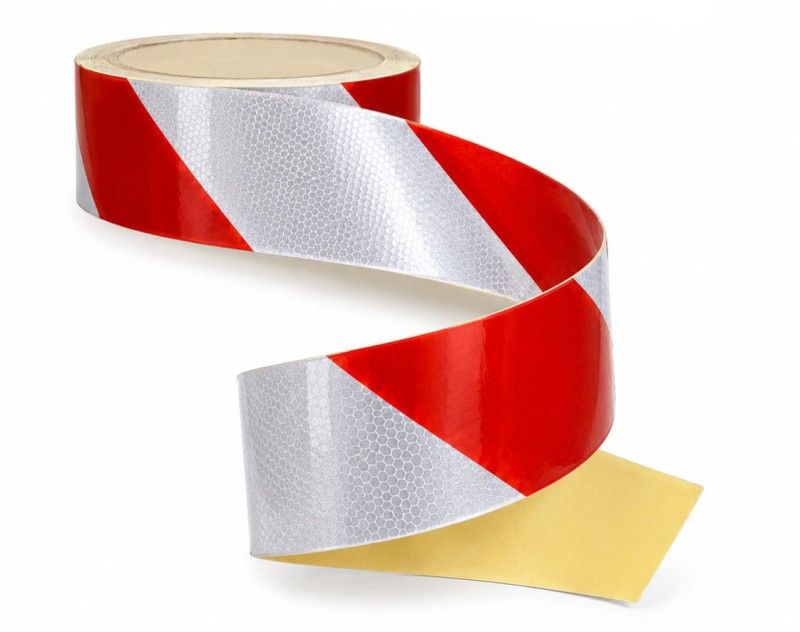 Vinyl warning tape - Red /White