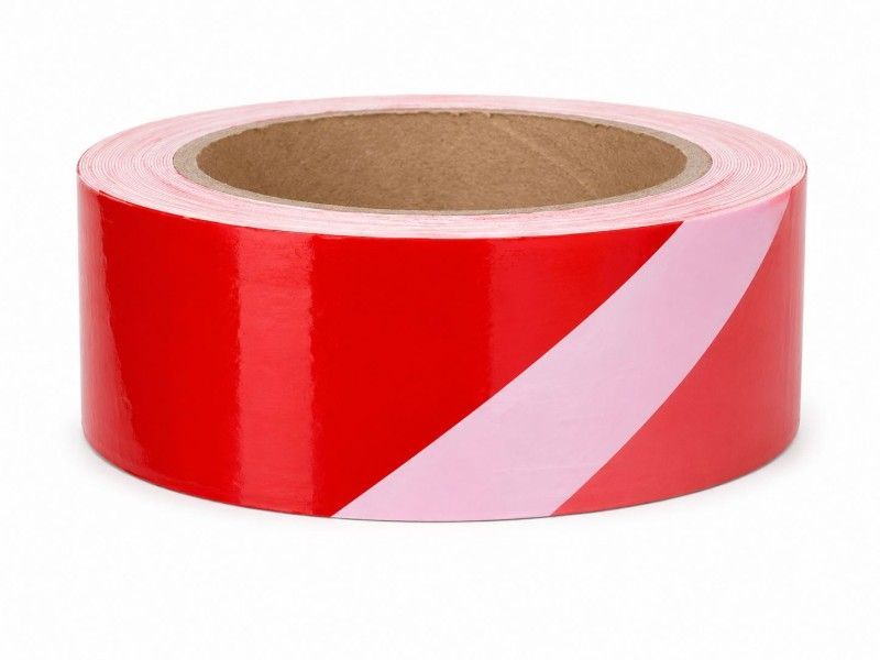 Non Adhesive Warning Tape 5cm Red/White - 500 Yards