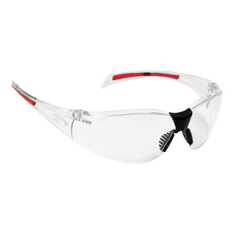 Stealth™ 8000 Safety Specs - Smoke Anti-scratch Lenses - Black / Red Frames