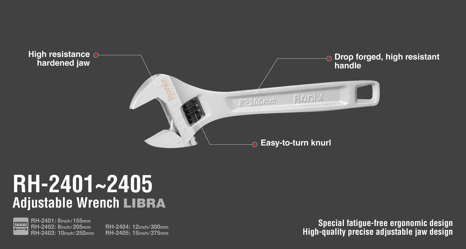 Adjustable Wrench 8" - 2402 -